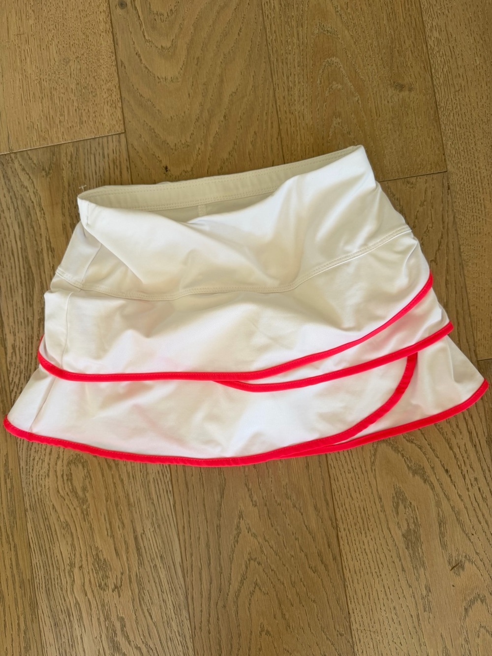 Lucky in Love Girls Tennis Skirt White with Trim Size M